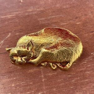 BMP CAT Sleeping brooch gold